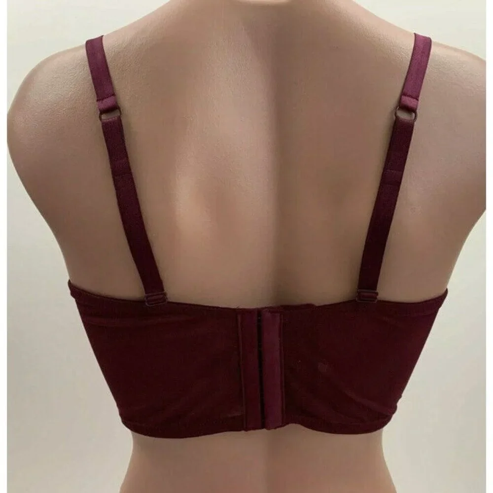 Victoria's Secret Very Sexy Shimmer Long Line Balconet Bra ~ Women's Size 32D - Picture 4 of 4
